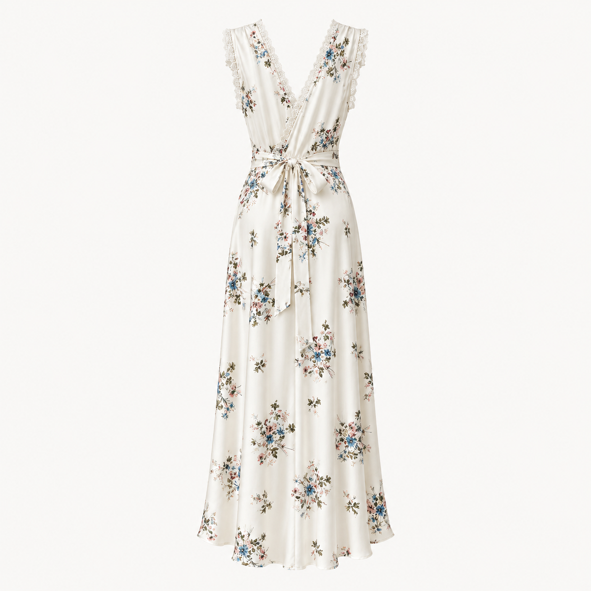 Meadow Bloom Mulberry Silk Maxi Dress