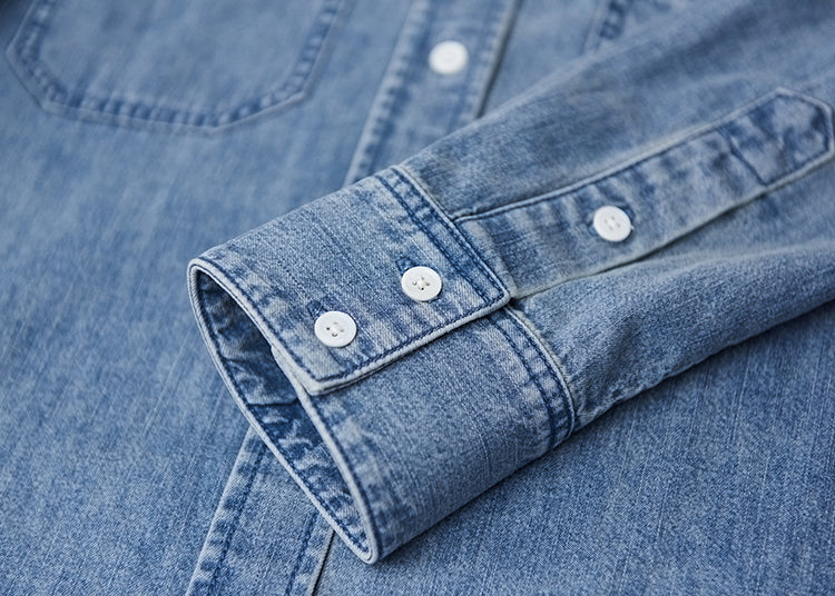 Lazy New Style "Nude" Soft Silo Slub Denim Shirt