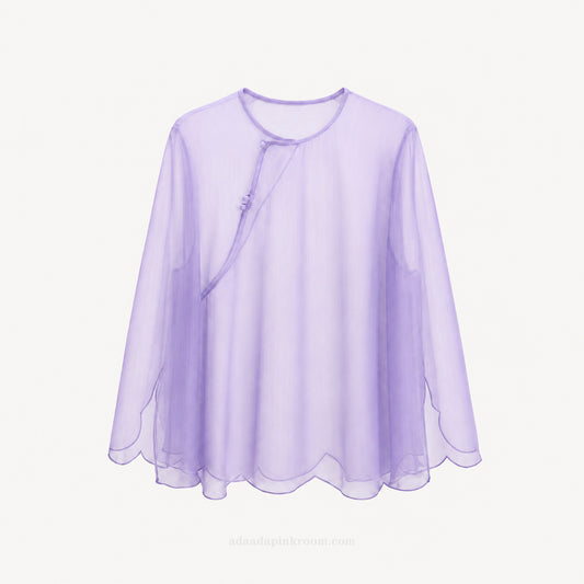 SHEER SCALLOPED ORGANZA TOP
