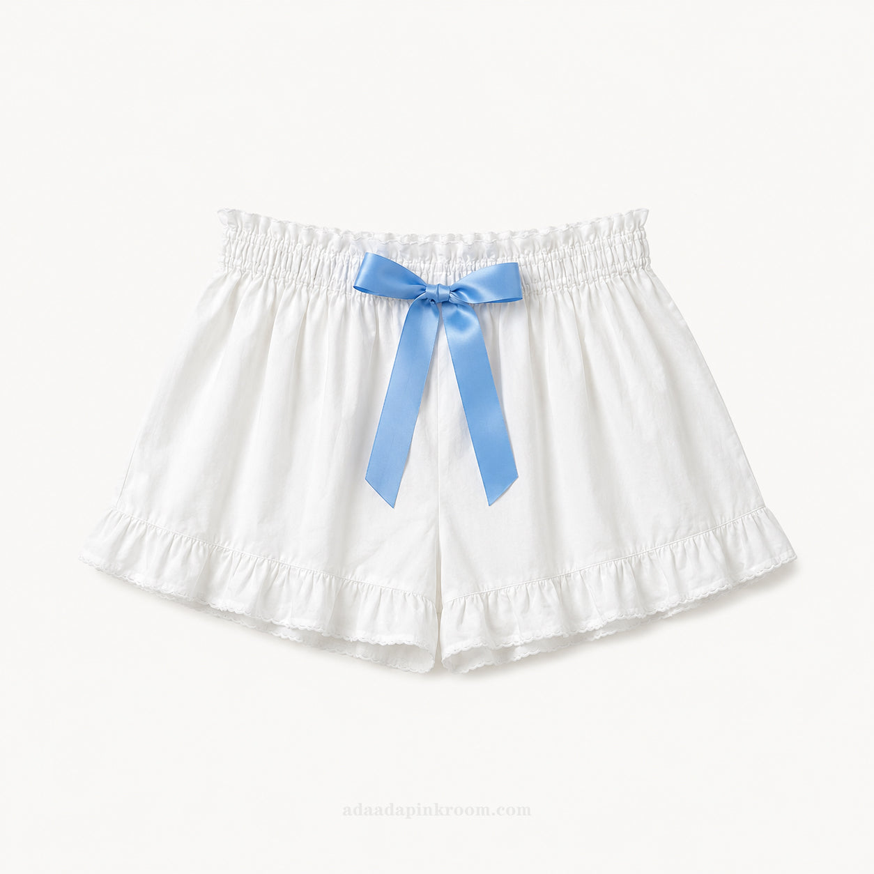 BLUE BOW COTTON SHORTS