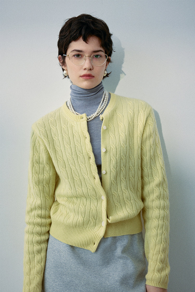 Pure cashmere cable knit sweater