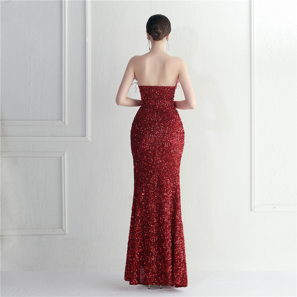 Celebrity Party Dinner Nightclub Strapless Long Dress