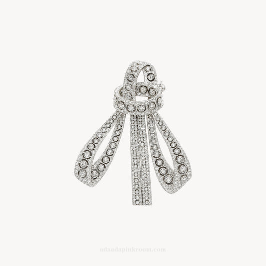 Crystal Bow Brooch