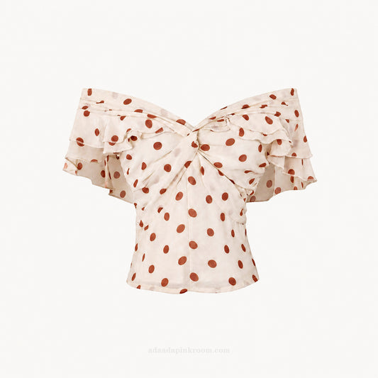 POLKA DOT OFF-THE-SHOULDER TOP