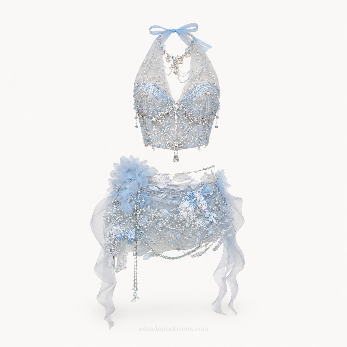 Embellished Tulle Halter Set