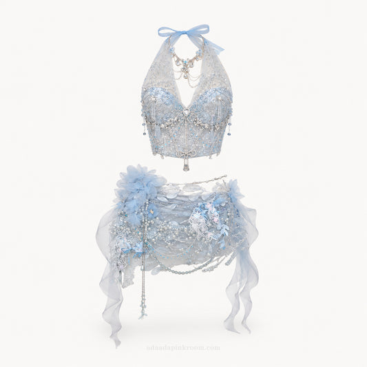 Embellished Tulle Halter Set