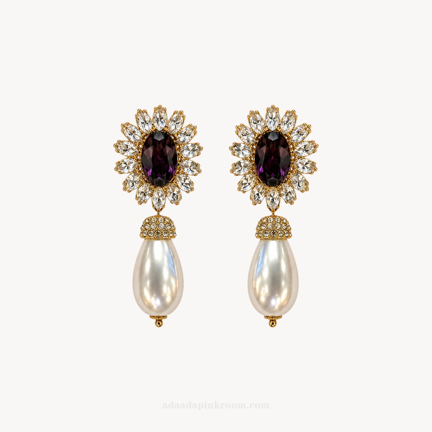 Pearl Drop Flower Earrings