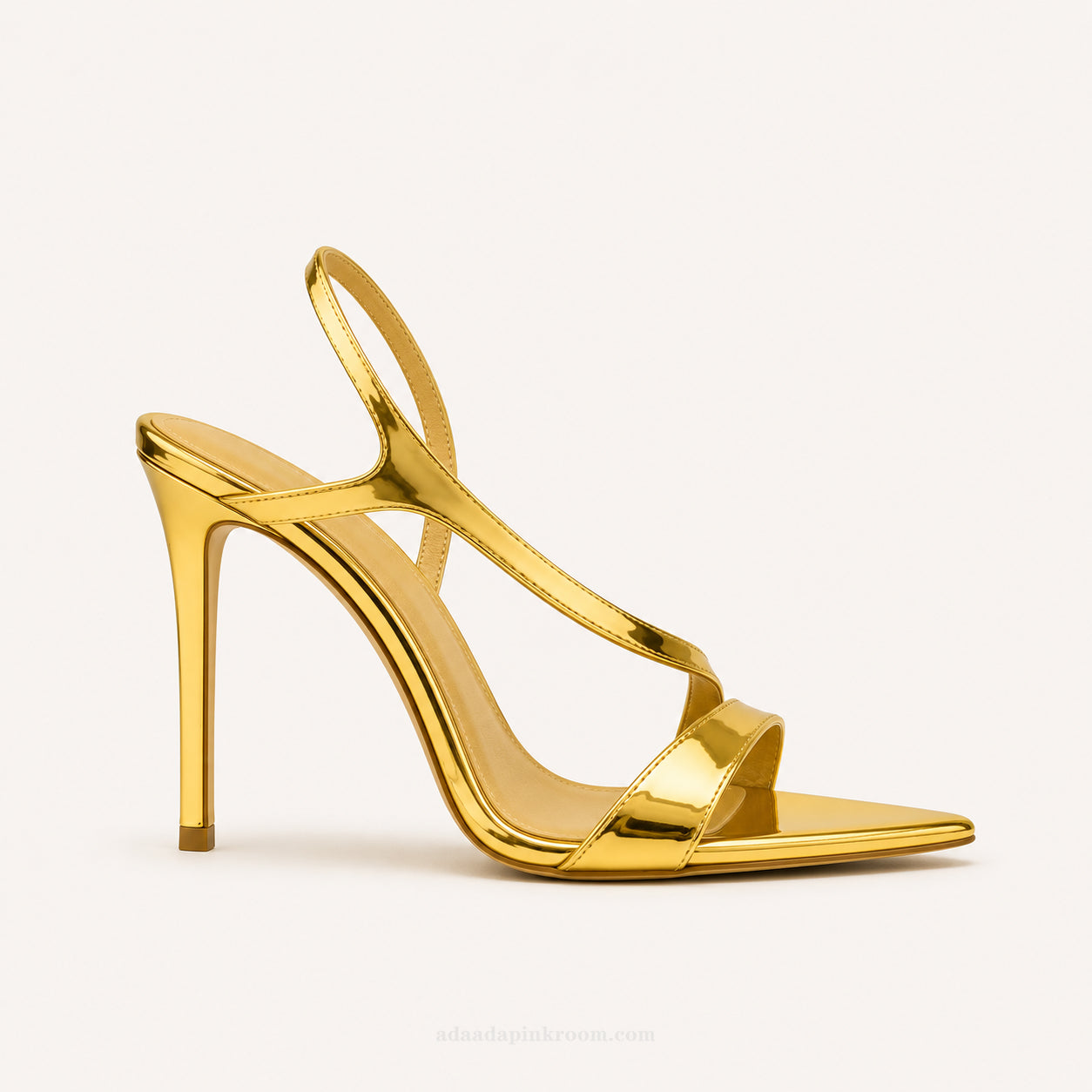 Metallic Gold Strappy Heeled Sandals