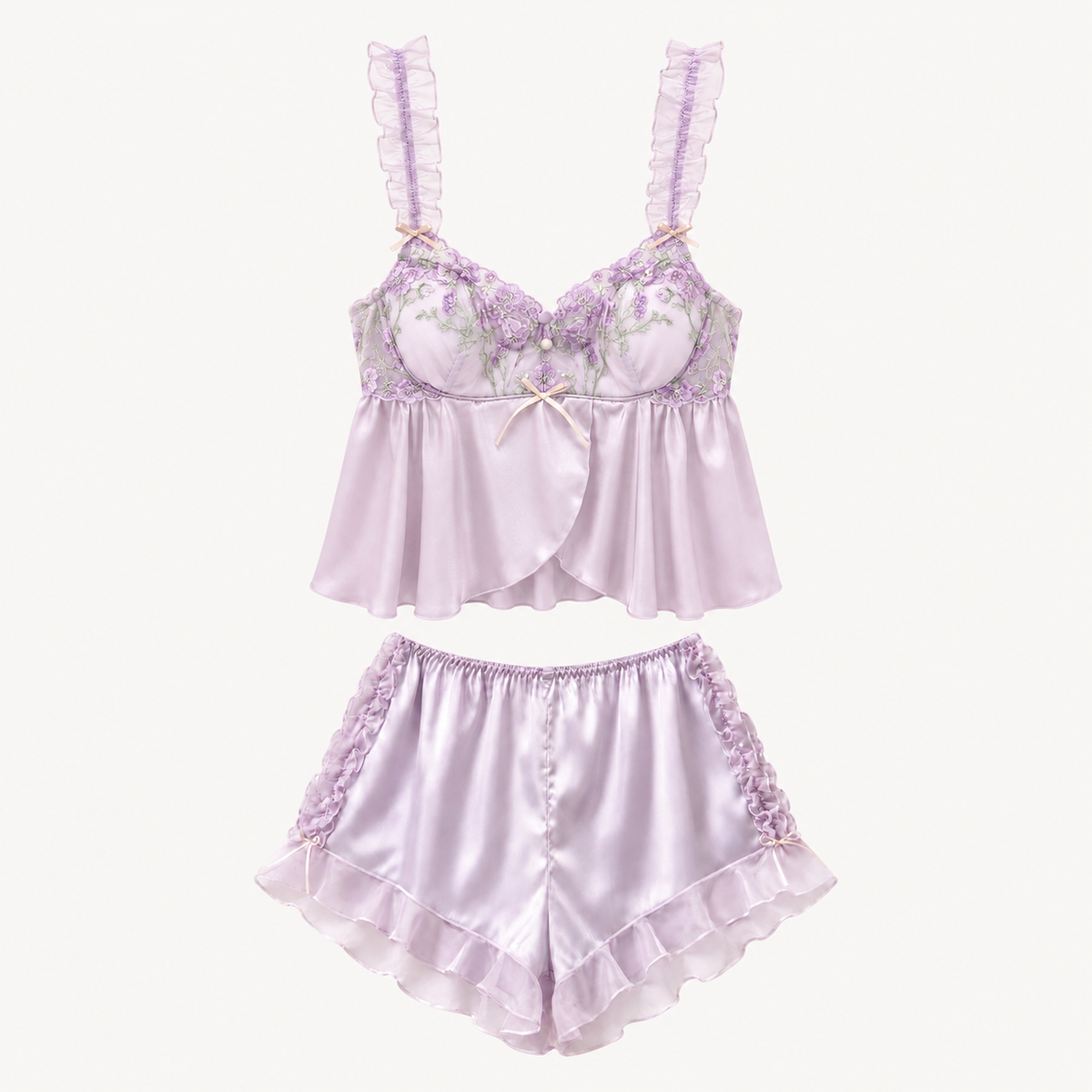 FLORAL SATIN PAJAMA SET