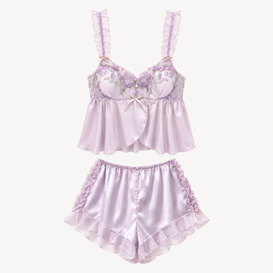 FLORAL SATIN PAJAMA SET