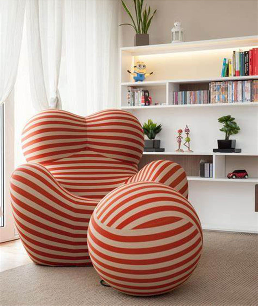 Mother's Arms Single Modern Simple SERIE UP Casual Armrest Fabric Striped Casual Full Cotton Sofa Chair