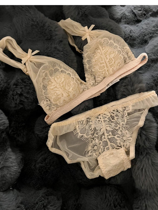 French sexy lace wire-free ultra-thin push-up bra