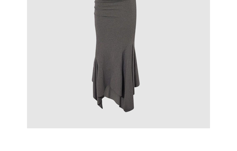 Sling dress with swing neckline