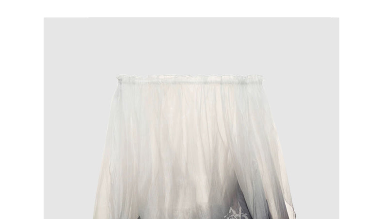 French gradient one-shoulder top with ladylike temperament