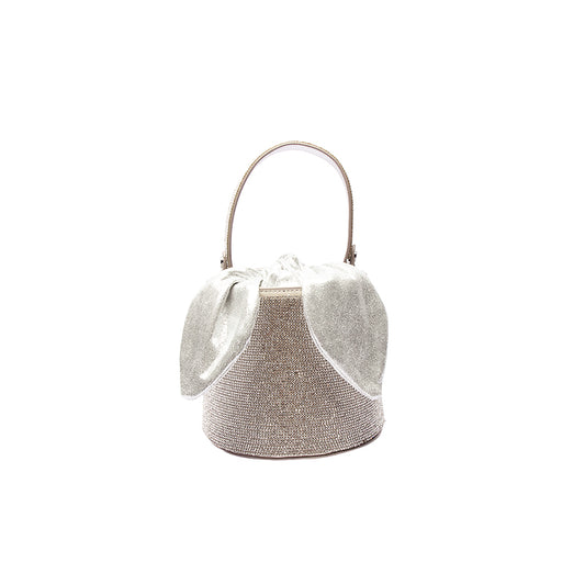 Trendy fashion diamond bow bucket bag chain bag