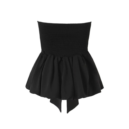 Slim fit chiffon bow bandeau top