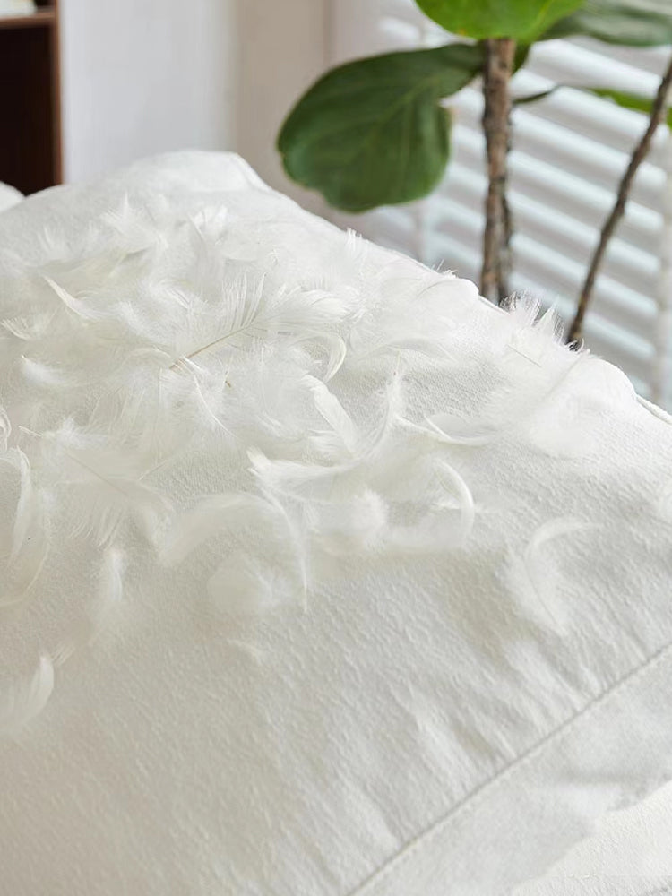 Cloud sofa cream style Italian living room down high-end villa linen cotton linen lazy fabric sofa
