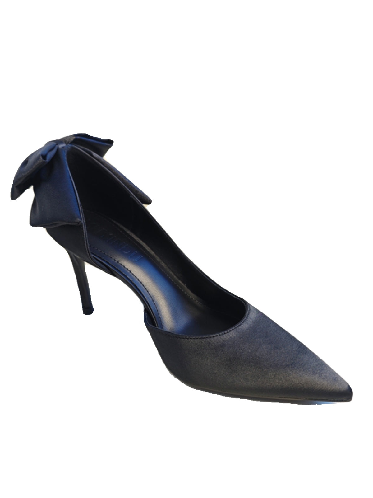 Bow-tie fashionable banquet satin shallow stiletto shoes