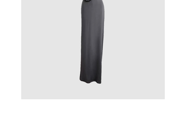Gray hooded dress sleeveless