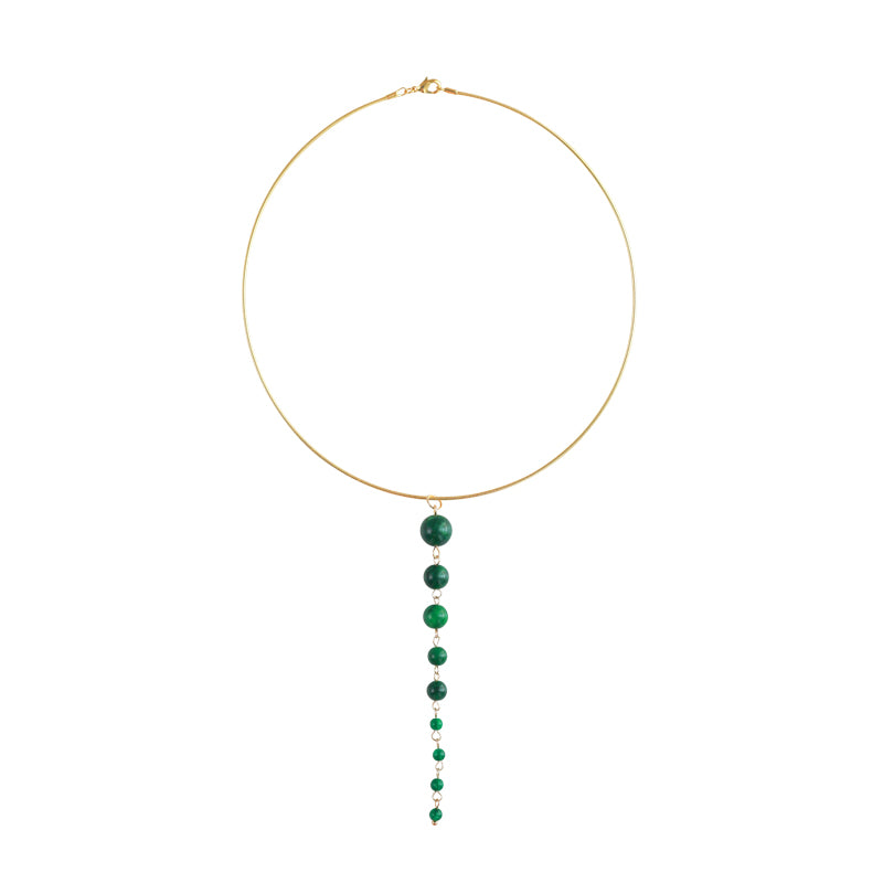 Vintage necklace necklace original design green stone pendant