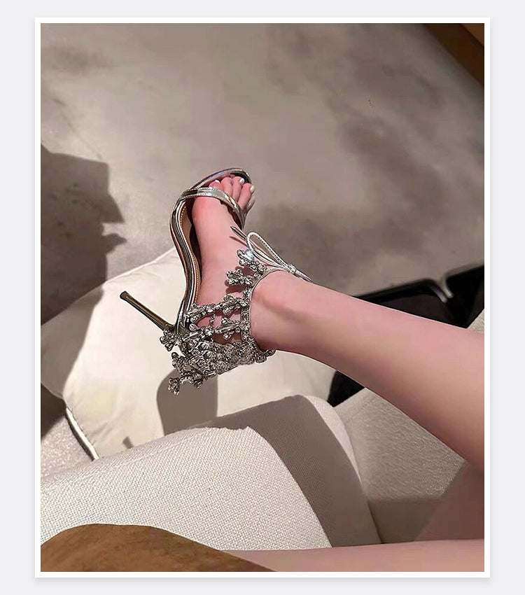 European and American style rhinestone high heels