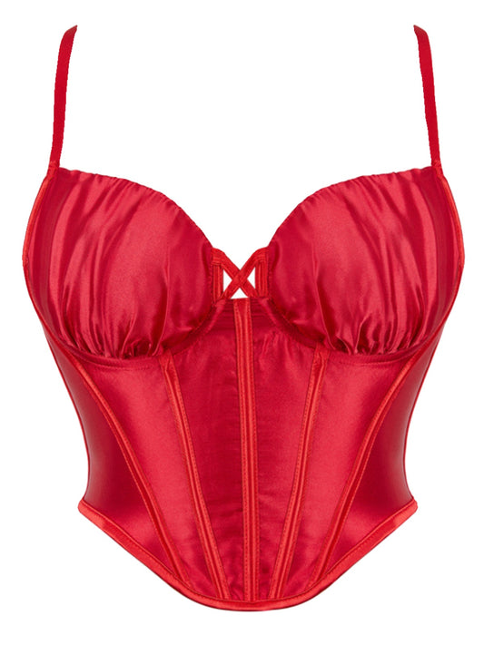 Red fishbone camisole European and American slim fit inner and outer top