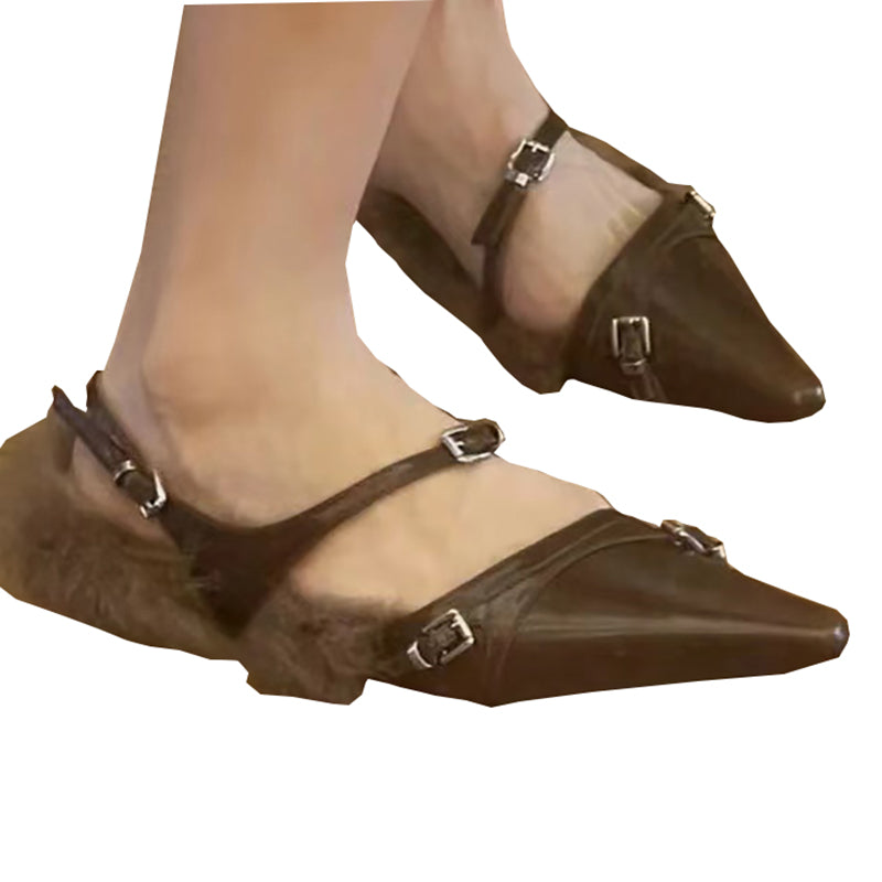 Women's personalized furry shoes mules
