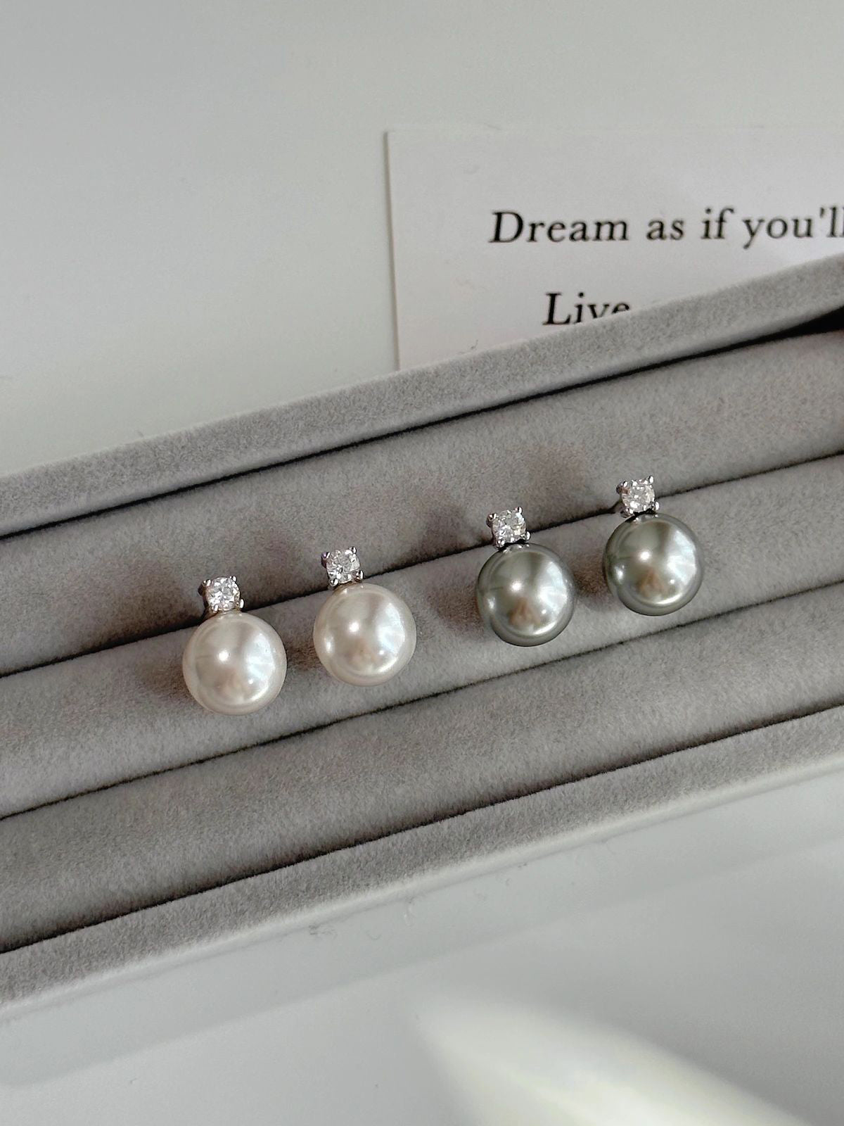 Princess Dai's same style pearl earrings for women 925 sterling silver French retro earrings