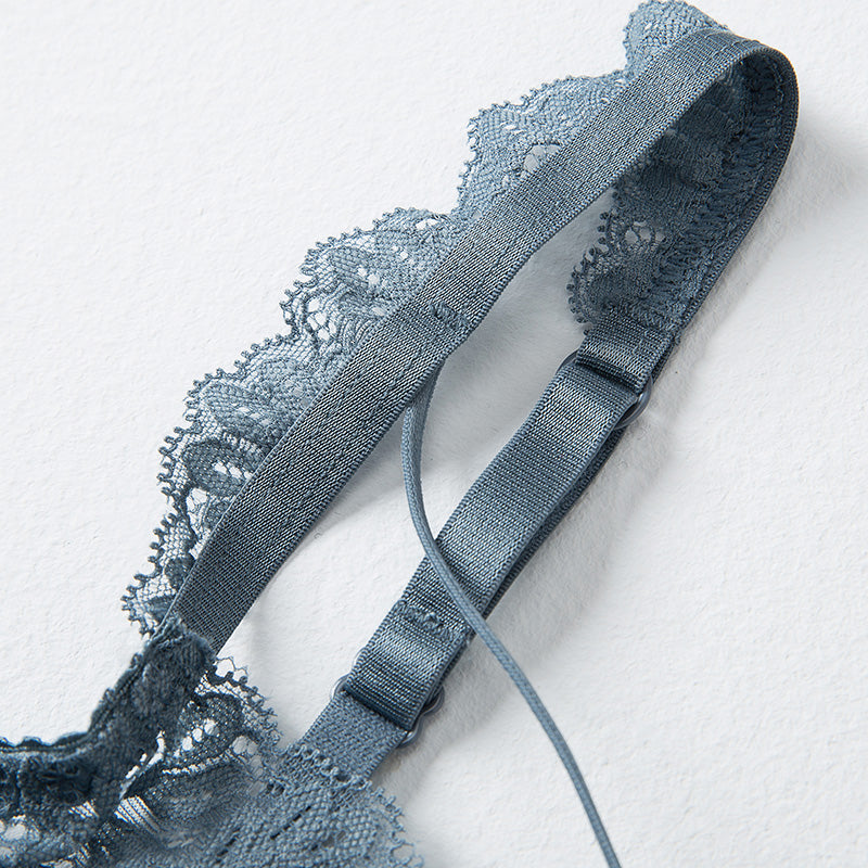Lace ultra-thin transparent sponge-free push-up breast-shrinking bra
