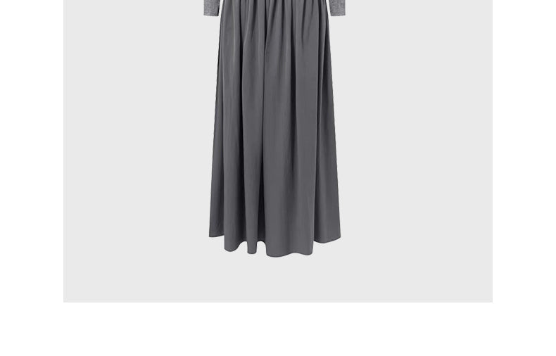Grey off-shoulder dress with asymmetrical design