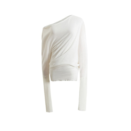 European and American personalized long shoulder knitted sweater
