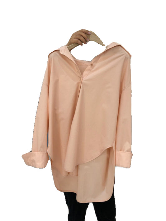 Solid color long sleeve shirt top