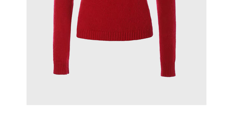 Red off-shoulder short sweater