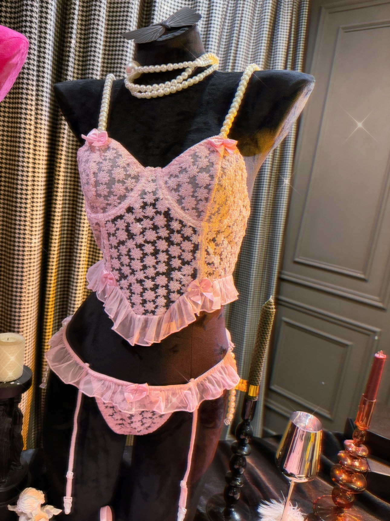 Lace Daisy Sexy Pearl Camisole Bra