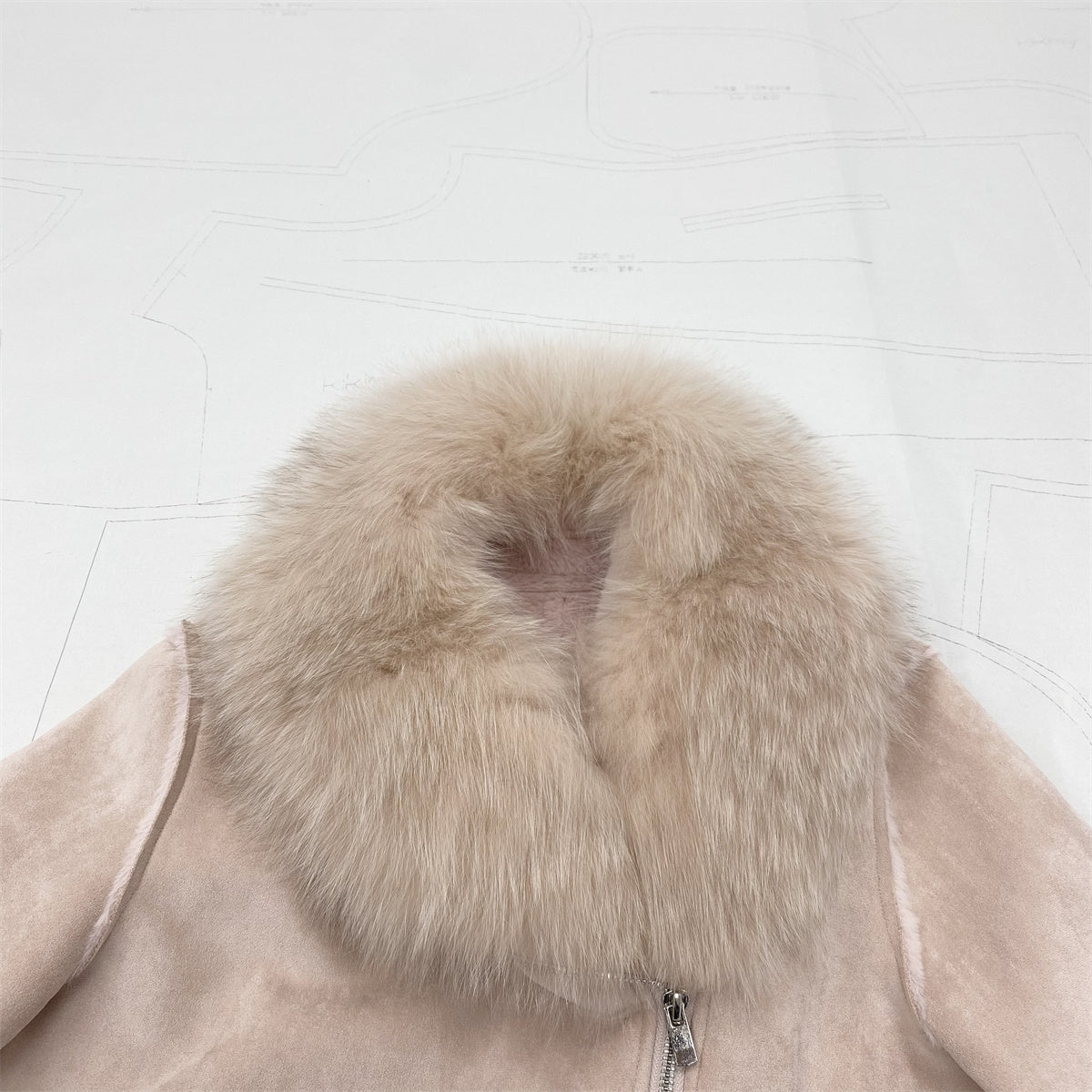 Fox fur biker jacket