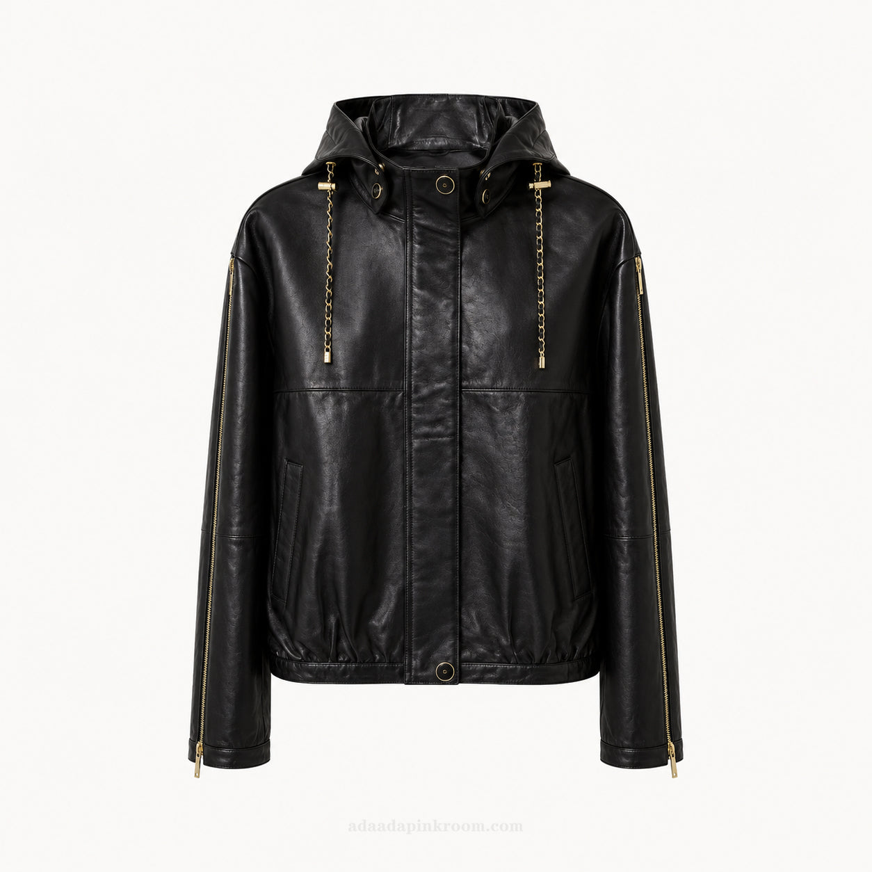 Hooded Leather-Look Jacket