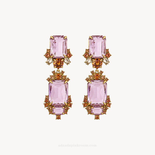 Pink Gem Drop Earrings