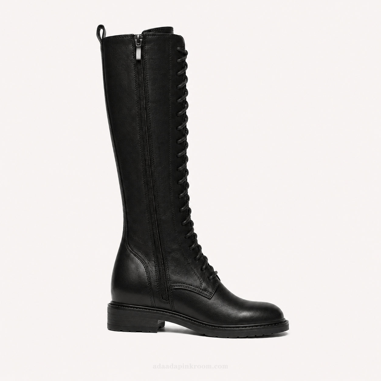 Lace-Up Knee-High Boots