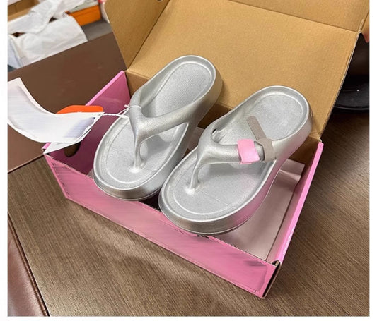 Vacation Beach Shoes Versatile Casual Thick Soled Slippers