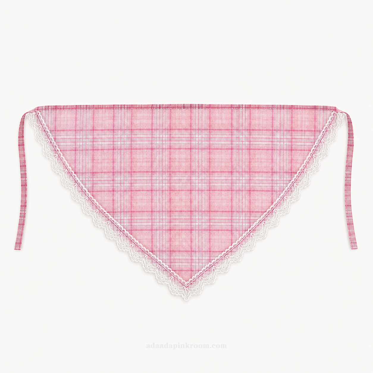PLAID LACE TRIM HEADSCARF