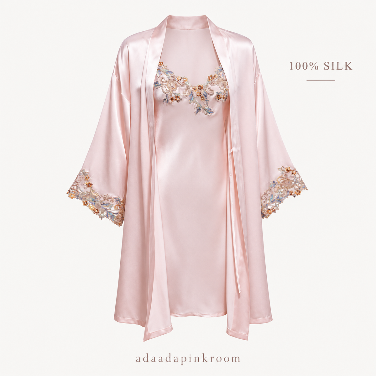 Camellia Lace Trim Robe
