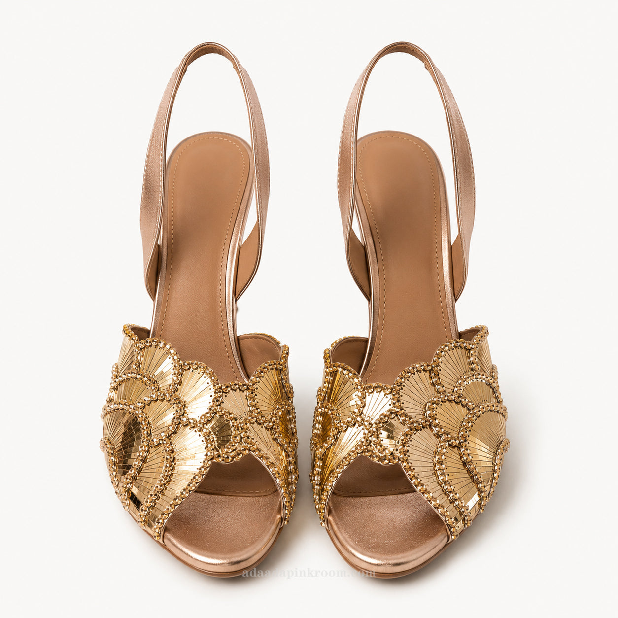 Embellished Slingback High-Heel Sandals
