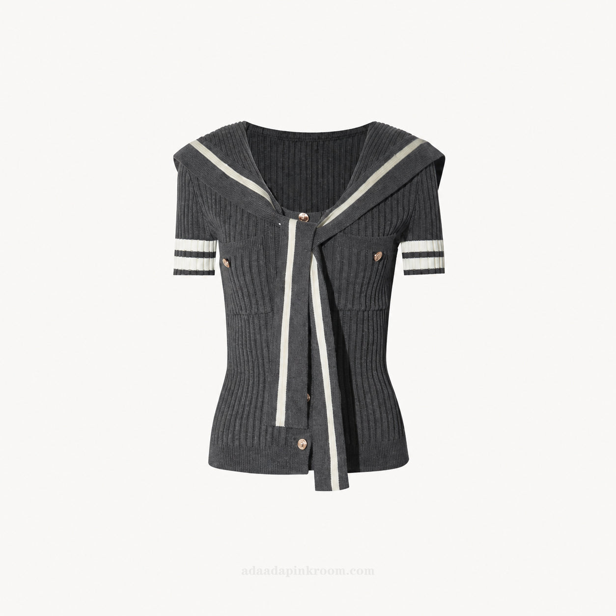 SAILOR COLLAR KNIT CARDIGAN