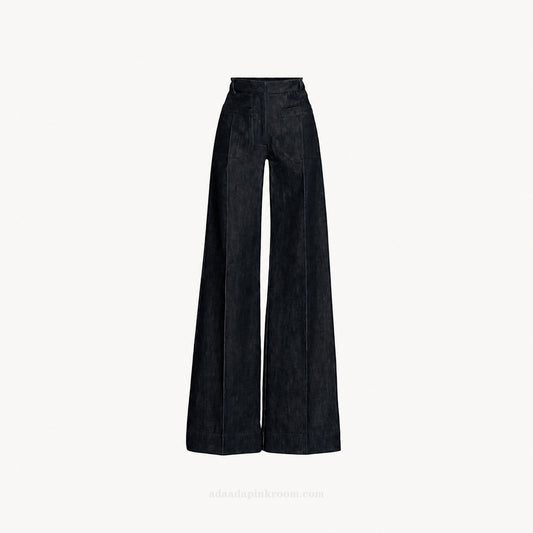 BLACK WIDE-LEG TROUSERS