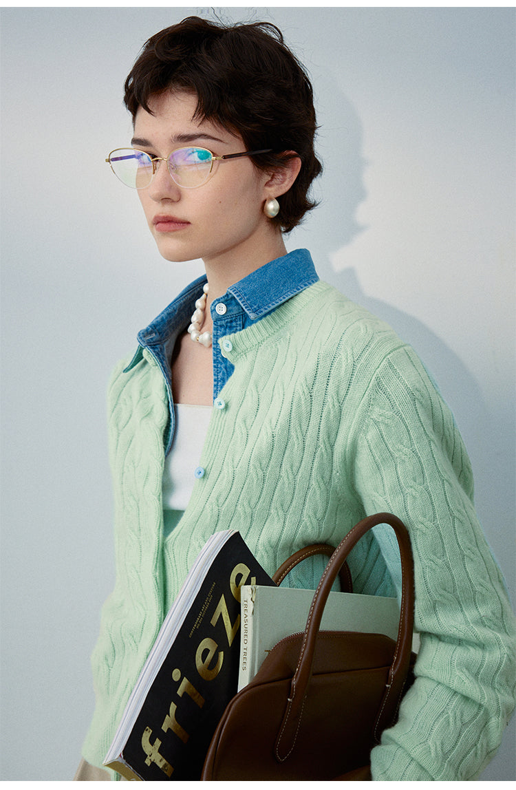 Pure cashmere cable knit sweater