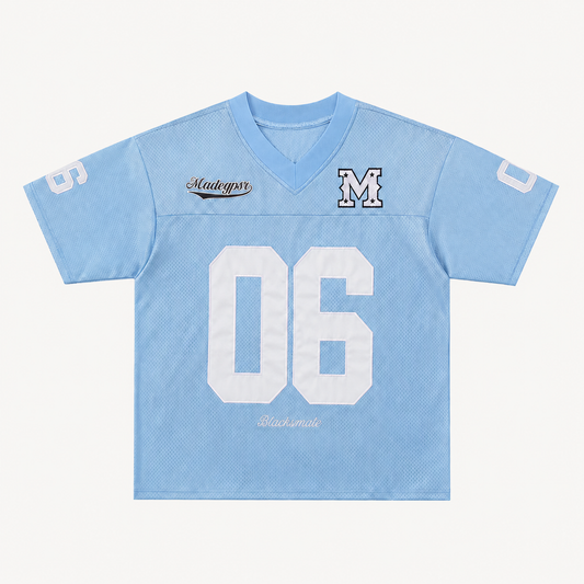 Baby Blue Mesh Jersey Top