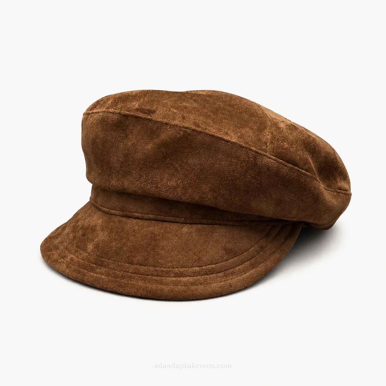 Suede-Effect Baker Boy Cap