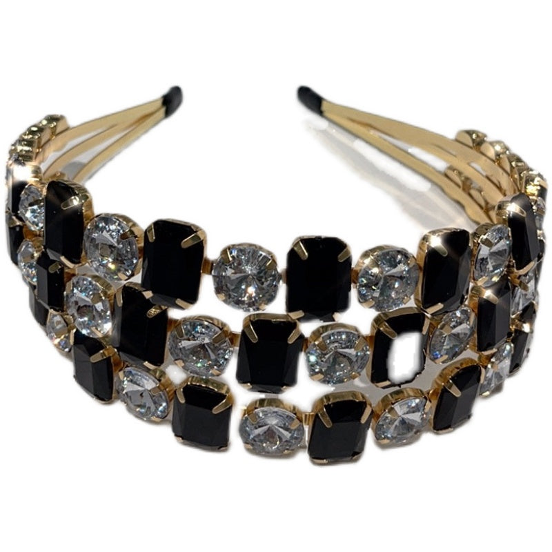 Gemstone crystal headband wide-brimmed European and American headwear