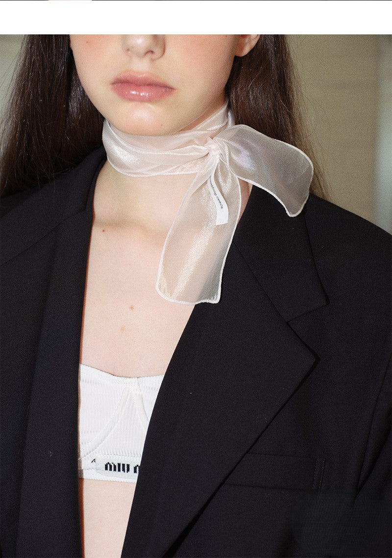 Gauze scarf translucent headband