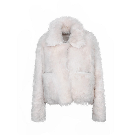 High-quality non-shedding soft Hu Sheep lambskin fur coat